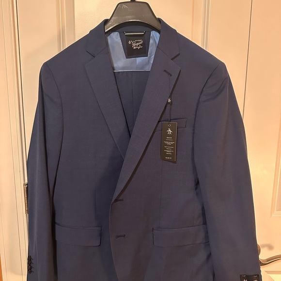 NWT Original Penguin Classic Navy Suit - Unaltered 42s/36w - Picture 1 of 7